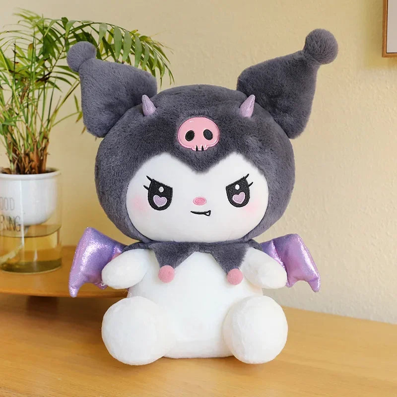 60cm Big Size New Sanrio Cute Demon Kuromi Plush Toy Angel My Melody Plushies Pillow Doll Stuffed Animal Home Decor