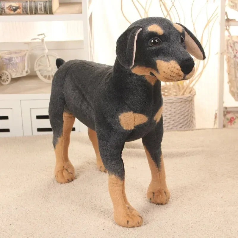 32cm Lifelike Dog Plush Toy Realistic Stuffed Animals Rottweiler Dog Plush Toys Kids Toys Gift For Children