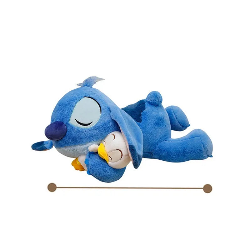 45cm Disney Stitch Plush Toys Anime Plushie Kawaii Hug Donald Duck Lying Pillow Stuffed Sleeping Doll Gift Kids Christmas