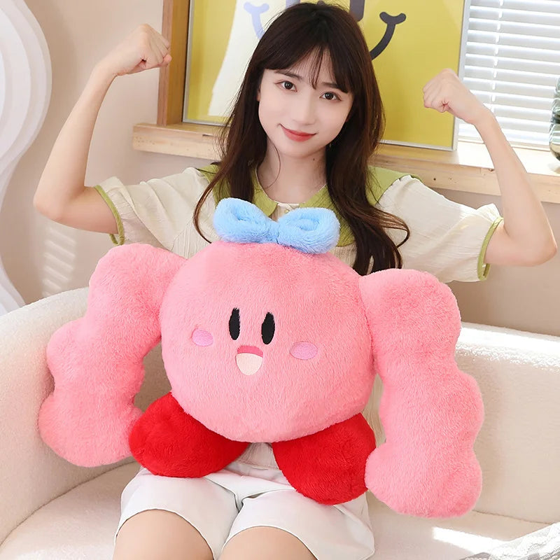 Anime Muscle Kirby Plush Toys Kirby Stuffed Animal Doll Fluffy Pink Plush Doll Pillow Room Decoration Toys For Children's Gift