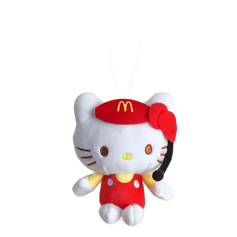 Sanrio Animation Peripheral McDonald's Hello Kitty Plush Doll Car Keychain Student School Bag Pendant Couple Holiday Gift