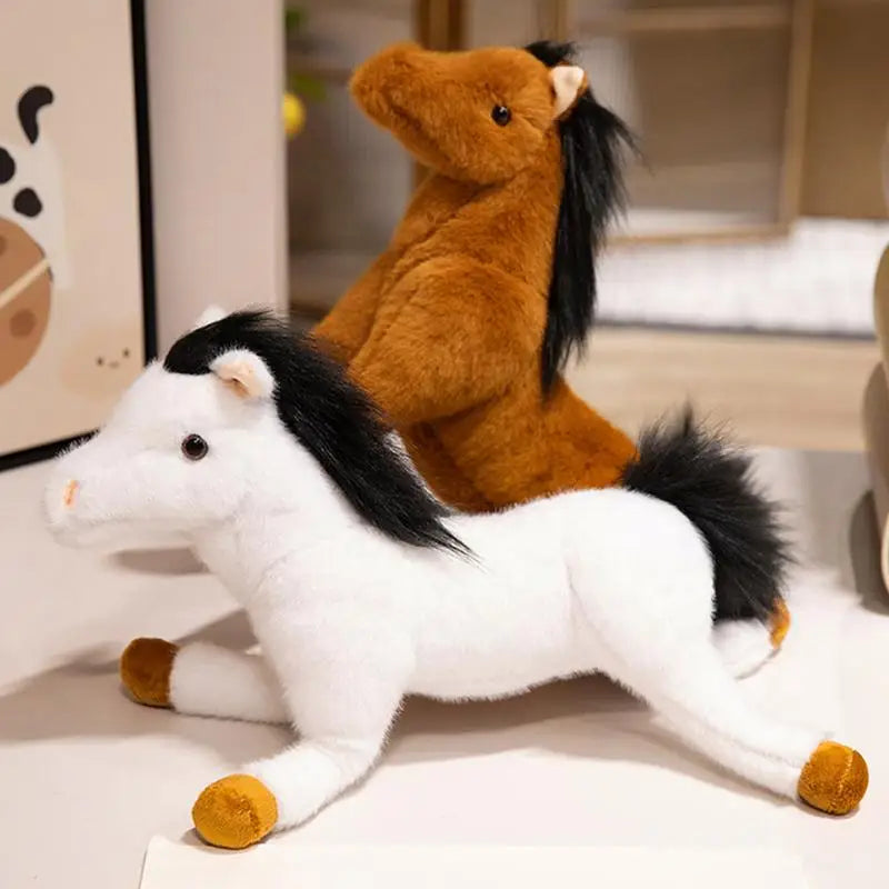 30cm Simulation Horse Plush Toy Cute Cartoon Animal Doll Home Decoration Ornaments Children Boyfriend Birthday Gifts