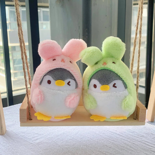 Cute penguin rabbit plush pendant keychain bag pendant doll