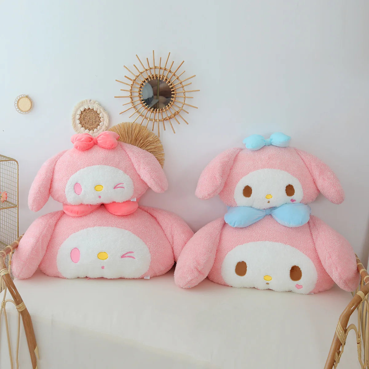 Cute Comfortable My Melody Back Cushion Hug Pillow Lovely Furry Plush Toy Sofa Decorative Pillow Xmas Gifts For Girl