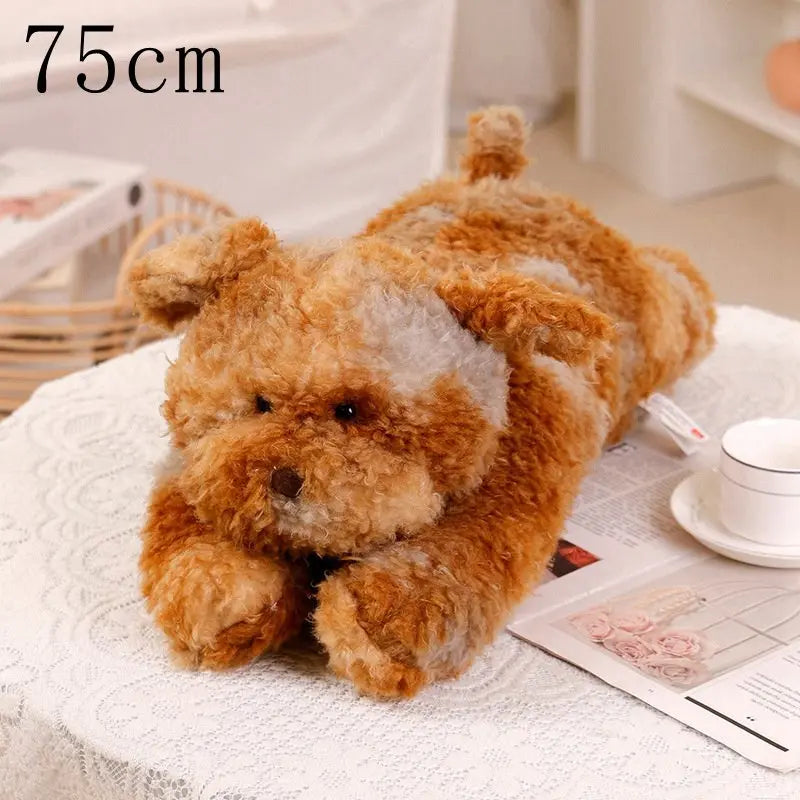 Kawaii Fluffy Hair West Highland Dog White Terrier Plushie Soft Puppy Plush Toy Stuffed Lifelike Animal Appease Doll Pillow