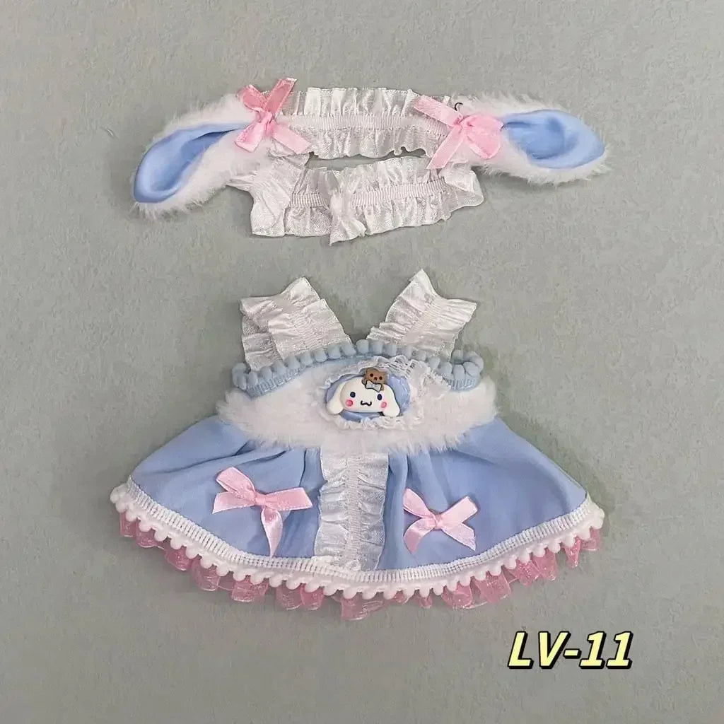 Doll dress up Lolita maid cute princess small skirt casual suit for Baby Three V3/ 20cm cotton doll clothes no doll