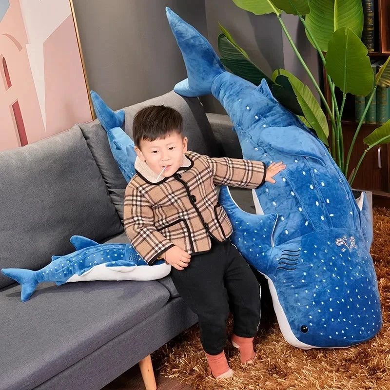 50/100CM New Cartoon Blue Shark Stuffed Plush Toys Big Fish Whale Baby Soft Animal Pillow Dolls Children Birthday Gifts