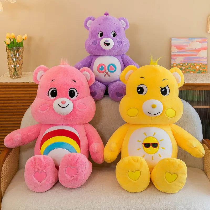 2024 Miniso Anime Peripheral Rainbow Bear Plush Doll Children's Cartoon Plush Toy Fashion New Care Bears Doll Toy Ornament Gift