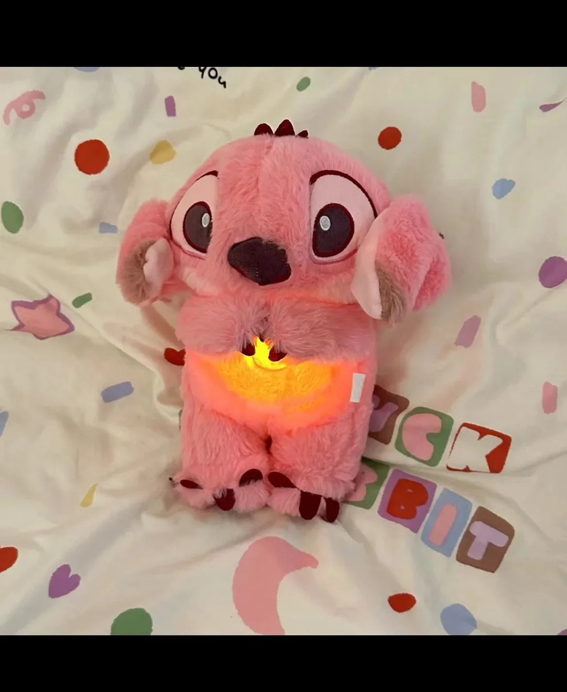 Disney Stitch Lilo&Stitch Plush Doll Breath Child Peluche Soothes Toy Anime Baby Music Light Sleep Toys With Airbag Kid Gifts