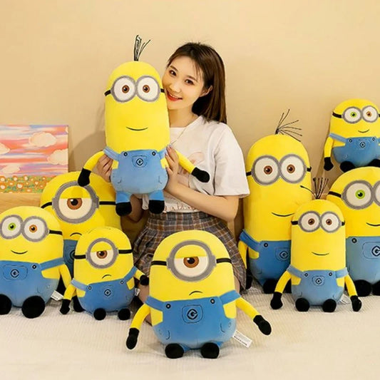 2024 Hot Cute Minions Movie Characters Yellow Plush Toys Bob Stuart In Jeans Soft Toys Dolls & Hobbies Christmas Birthday Gifts