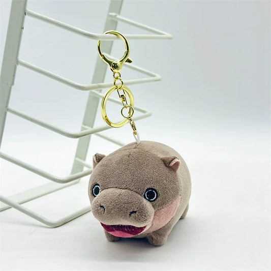 Moo Deng Plush Keychain Bag Pendant The Hippo Plush Doll Key Chain Cute Pygmy Hippopotamus Bouncy Pig Plush Doll Bag Charms