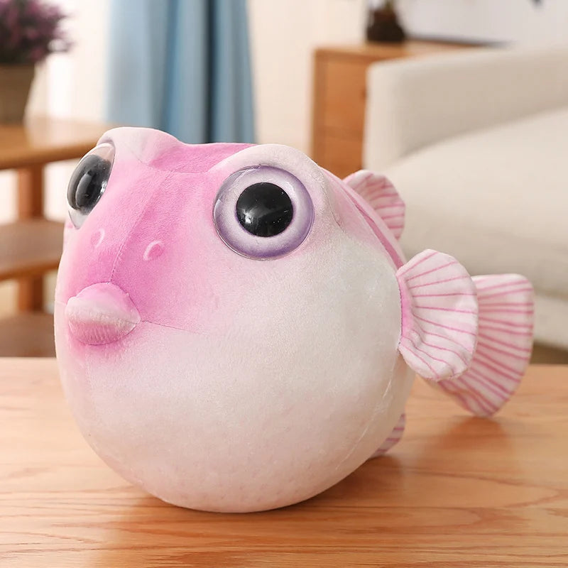 26/33/43CM Lifelike Sea Animals Puffers Stuffed Toys Real Life Pufferfish Plush Toy Soft Aquarium Fish Dolls Gifts