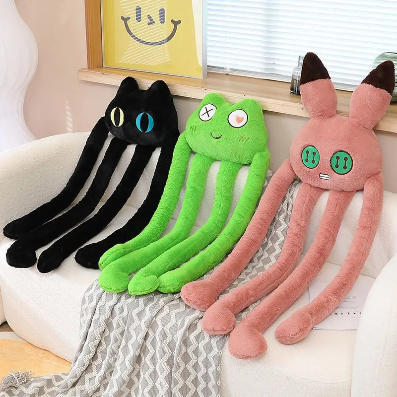 1PC 175cm Simulation Frog/Rabbit/Cat Plush Stuffed Toy Soft Long-Legged Monster Animal Pillow Kids Christmas Halloween Gift