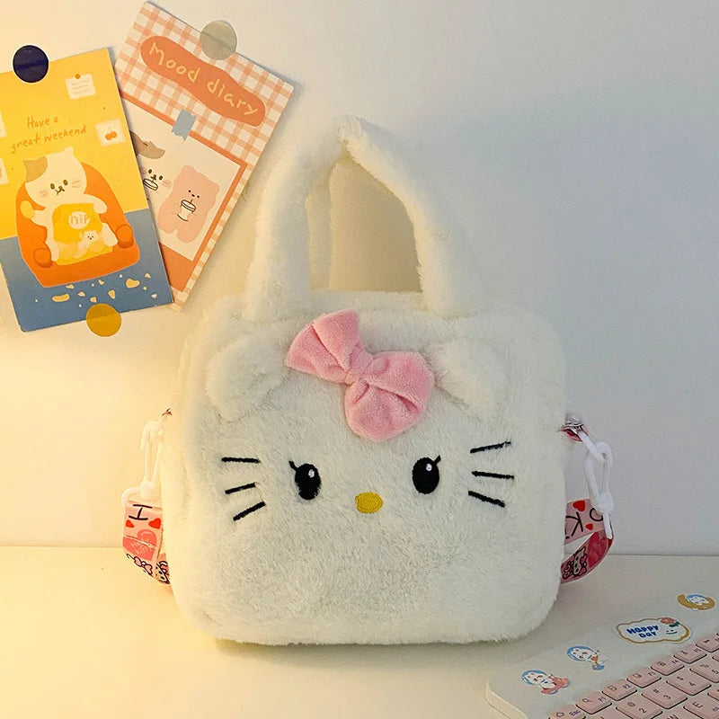 20cm Japanese Style Sanrio Plush Bag Cartoon Hand-held Children's Small Bag Cute Doll Girl Pendant Doll Bag Birthday Gift