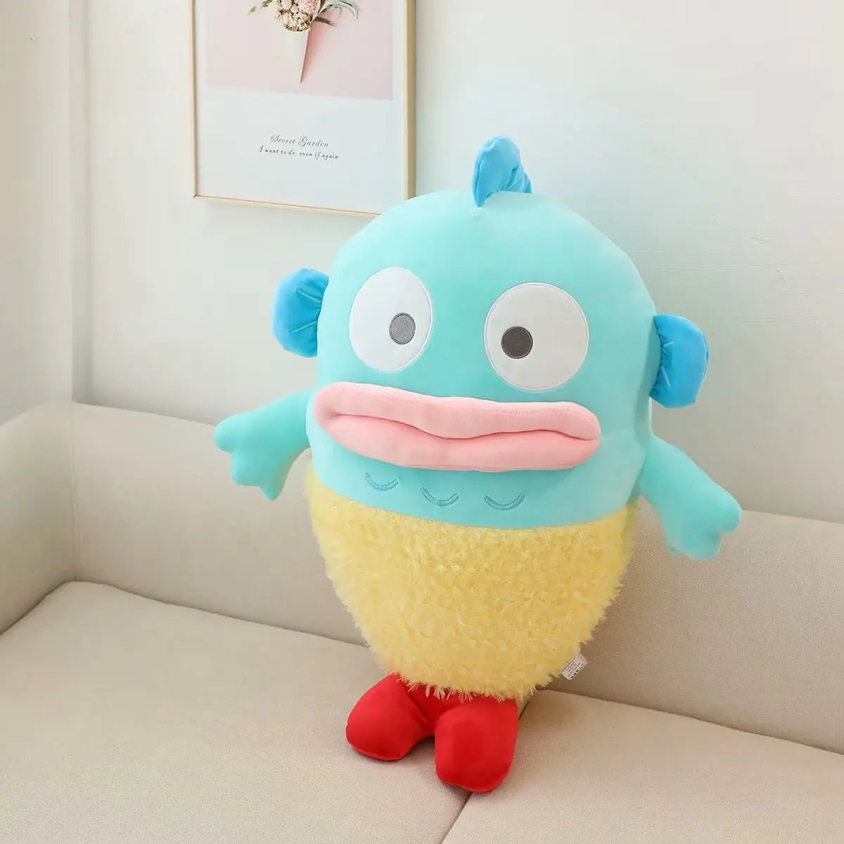 Funny Tempura Hangyodon Plush Toy Lovely Japanese Style Food Anime Plushies Throw Pillow Cuddly Doll Xmas Gifts Girl