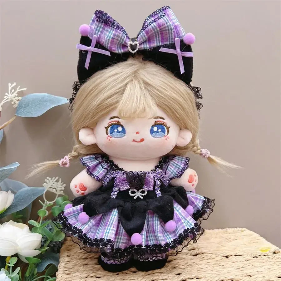 For Baby Three V3/20CM Cotton Doll Plush Doll Replacement Outfit Lolita Maid Dress Playing House Accessories for labubu dress