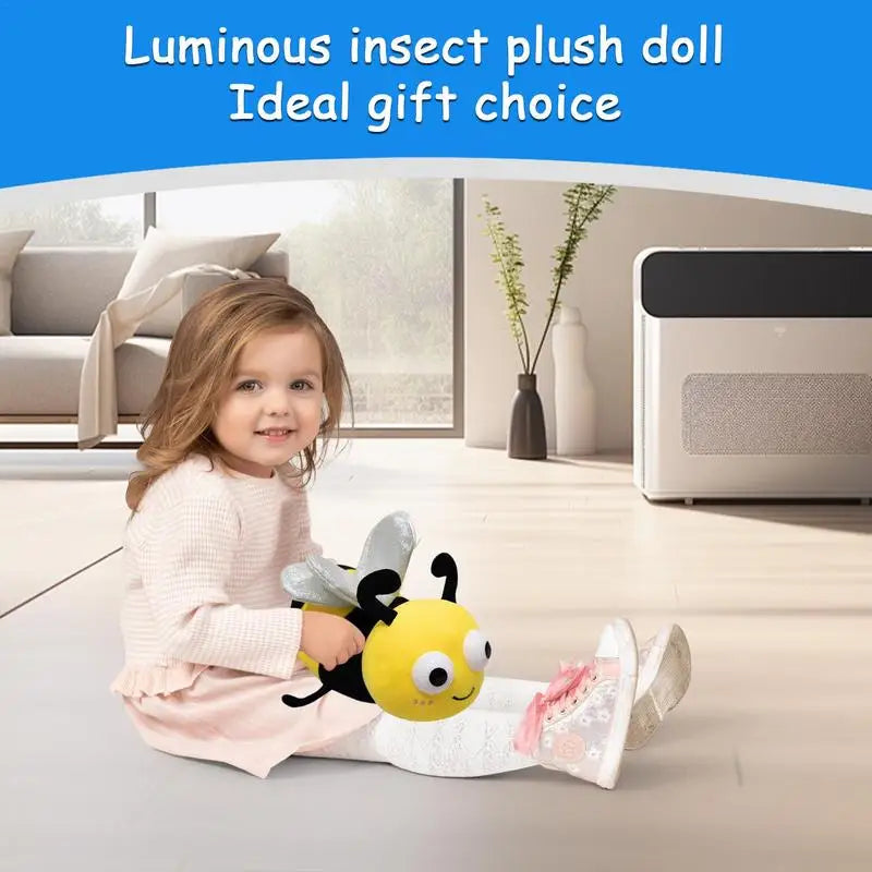 20CM Glowing Insect Plush Doll Cute Luminous Ladybug Firefly Bee Stuffed Animal Toys Creative Gifts