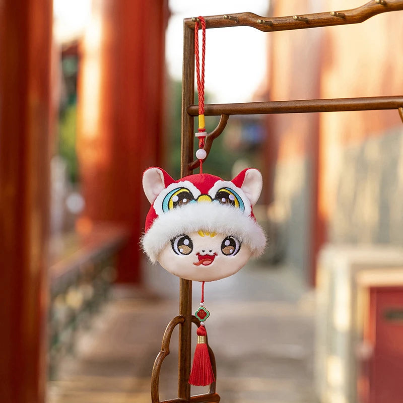 1PCS Chinese Style Festive Plush Lion Dance Tassel Pendant Luggage Hanging Decoration Bag Pendant Accessories