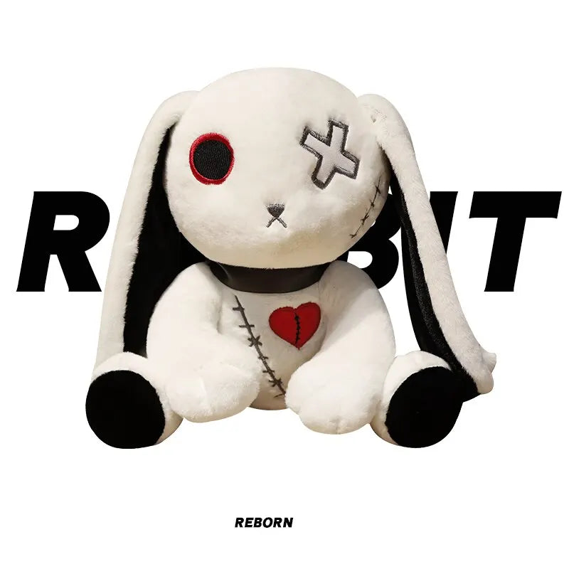 Dark Series Rabbit Plush Toy Gothic Rock Style Stuffed Animals Rabbit Bunny Doll Halloween Plush Kids Toy Home Decor