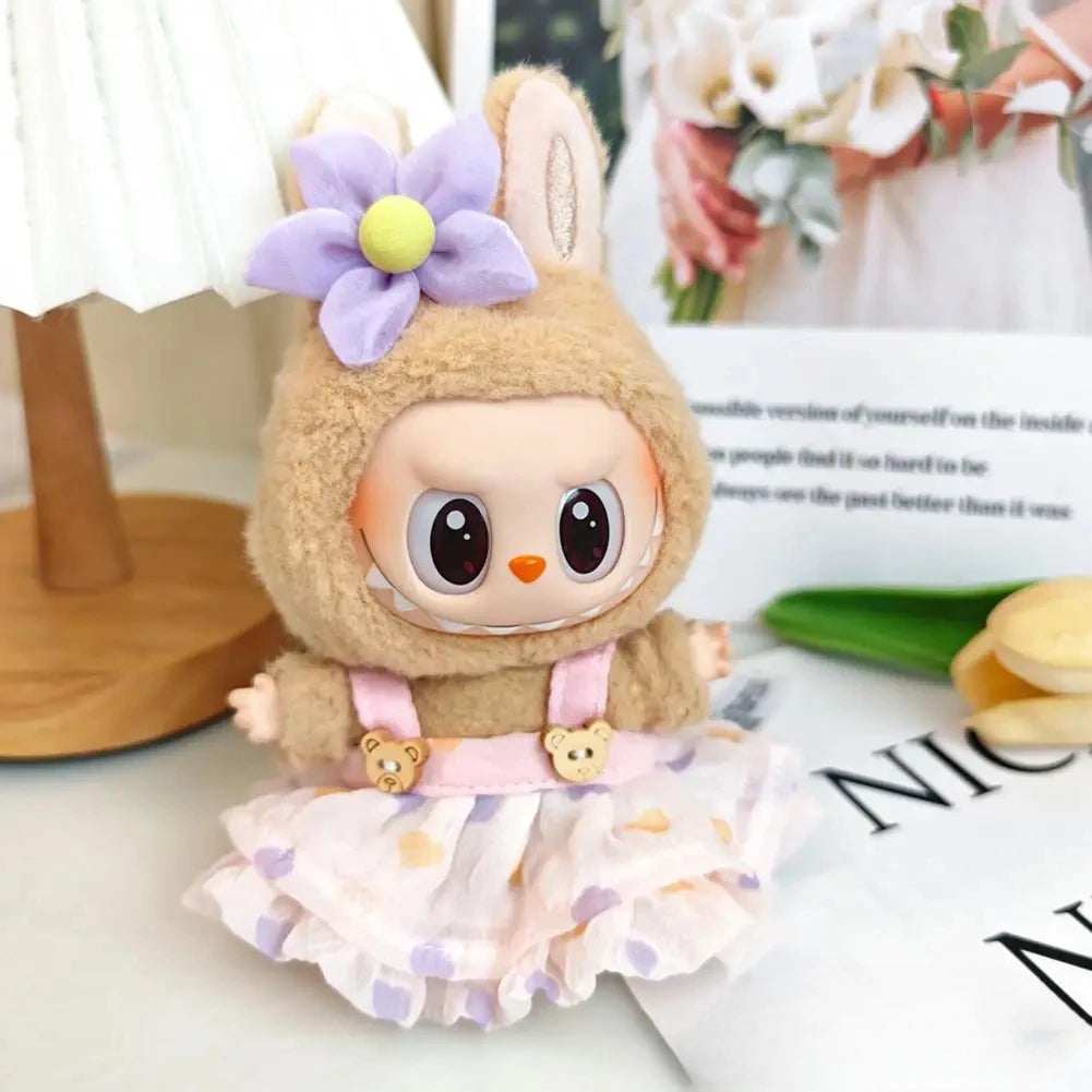 Mini Plush Doll'S Clothes Outfit Accessories For Korea Kpop Exo Labubu V1 V2 Idol strap skirt Clothing Gift