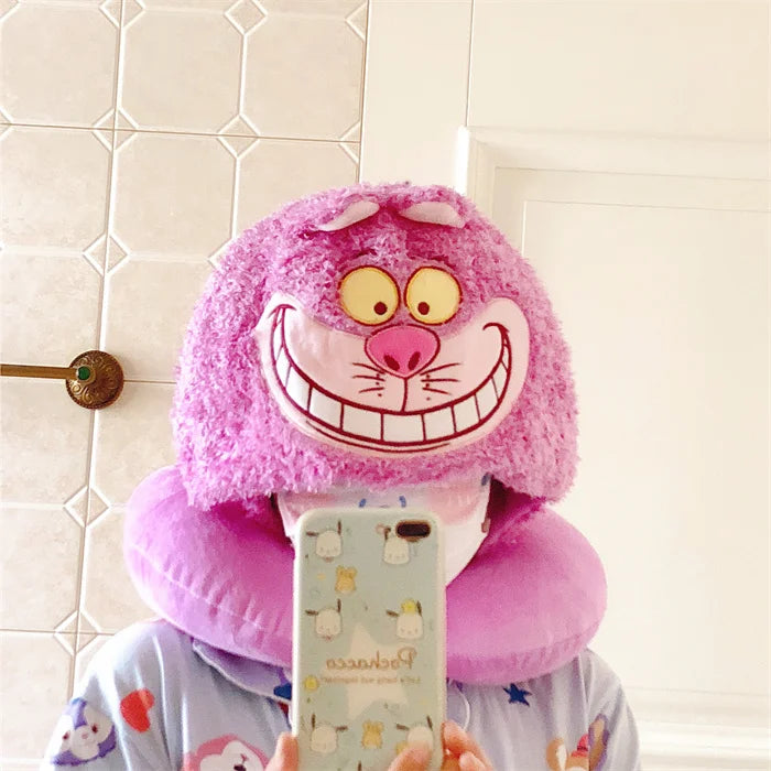 New Disney Plush Lilo & Stitch Cheshire Cat U-shaped Neck Pillow Stitch Cheshire Cat Travel Hat Pillow Nap Pillow Gifts For Girl