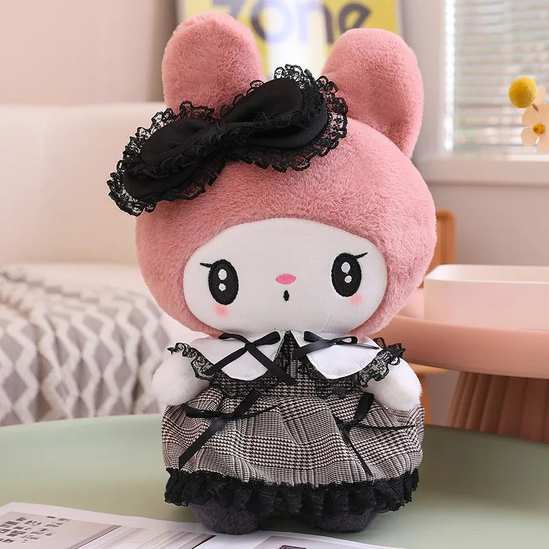 40/50/60cm Cute Kuromi My Melody Plush Toy Lolita Japanese Style Stuffed Anime Plushies Kuromi With Dress Xmas Gifts For Girl