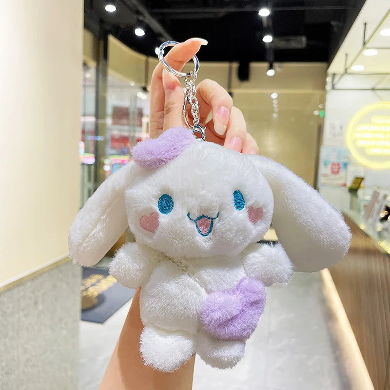 Sanrio Series Cute Plush Keychains Pendant Toys Cinnamoroll Hello Kitty Kuromi My Melody Figures Kawaii Peluche Doll Kid Gifts