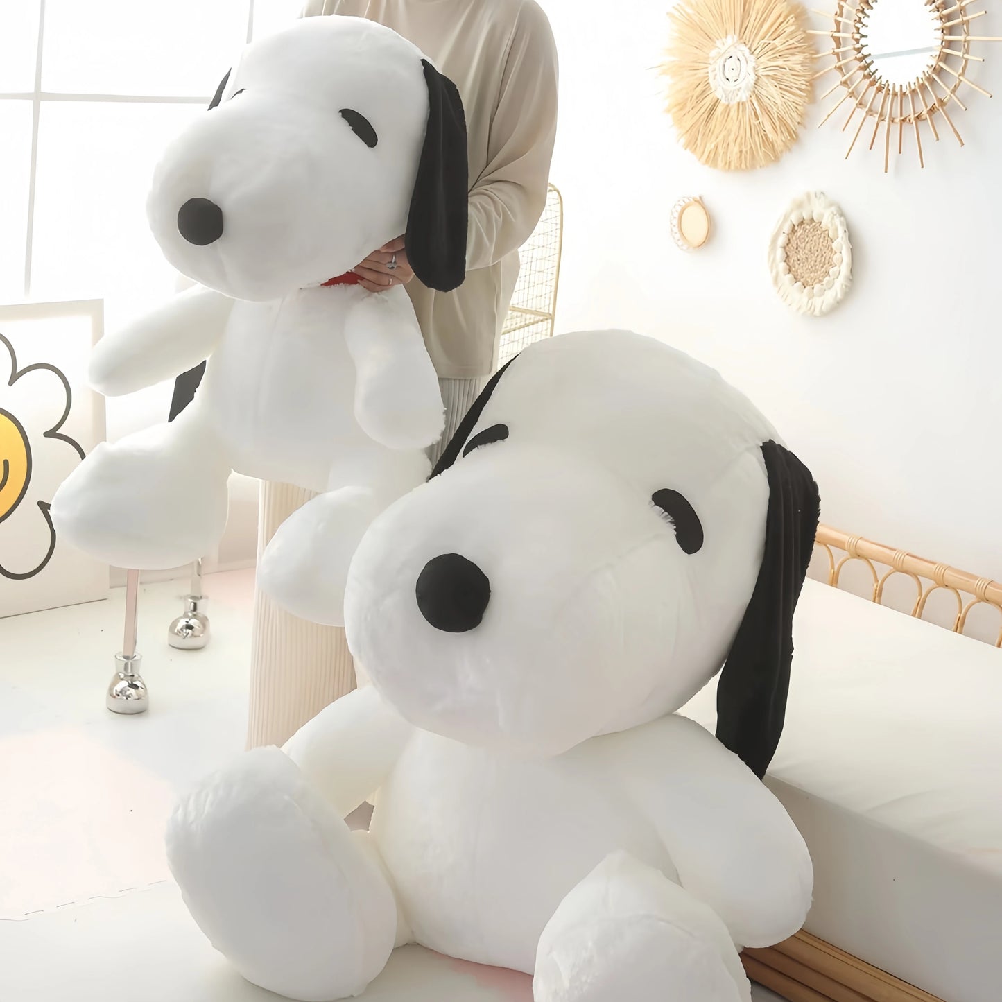 Big Size Miniso White Doggy Snoopy Plush Puppy Plushies Dog Snoopy Stuffed Doll Kawaii Room Decor Cushion Gift For Kid