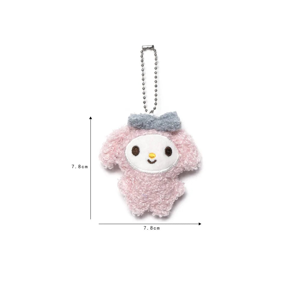 Sanrio Plush KeyChain Purse Bag Hello Kitty Doll keyring Anime Stuffed Backpack Pendant Melody Cinnamoroll Cute Wallet Girl Toy