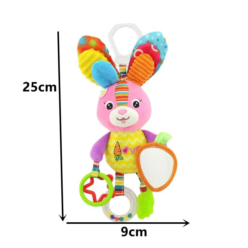 New Baby Animal Rattles Bed Stroller Bell Toys Newborn Grab Ability Training Dolls Educational Plush Infant Toy 0-12 Month