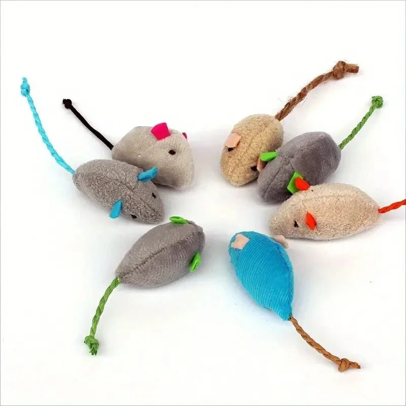 3/7PCS Interactive Plush Rat And Cat Toys With Durable Linen Perfect For Small Breeds Safe For Indoor Play