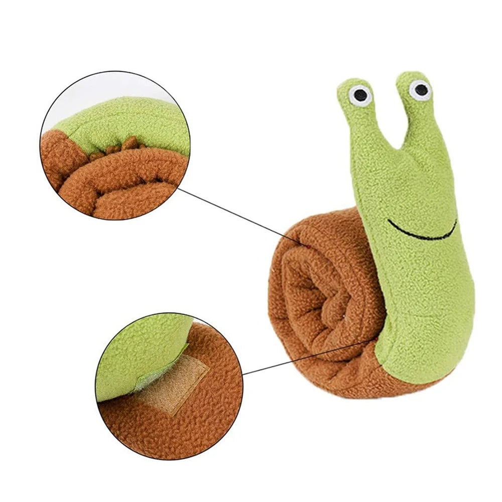 1PC Pet Sound Toy Dog Hide Food Smell Snail Plush Grinding Teeth Education Sound Interactive Toy Pet Supplies