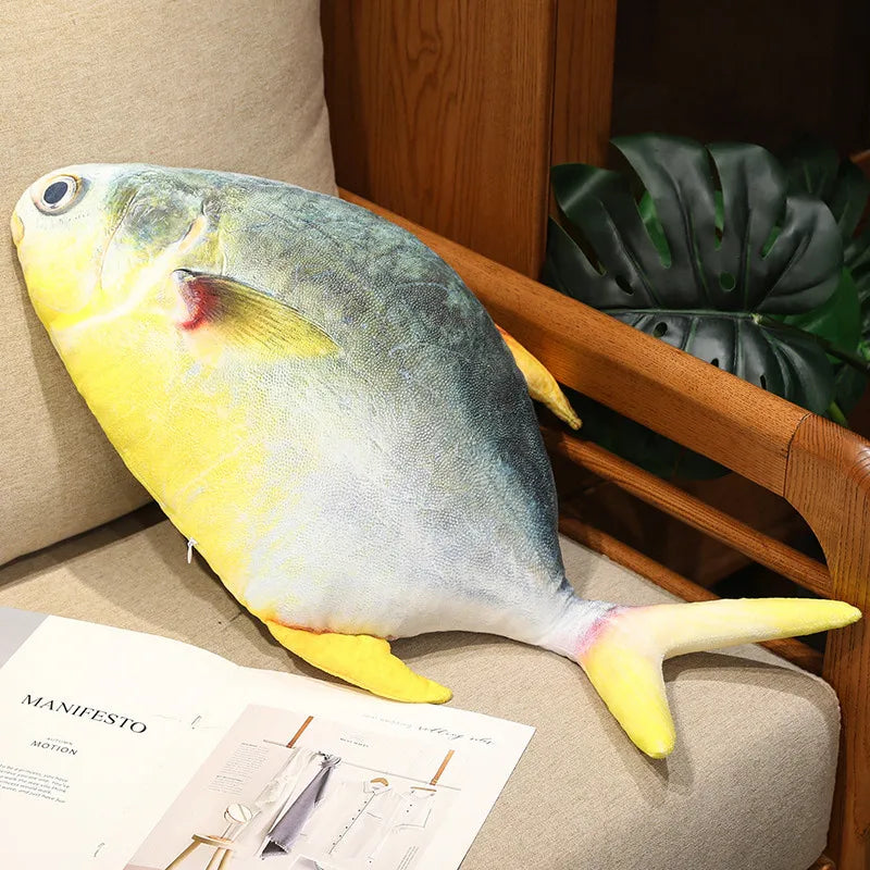 Giant Creative Simulation Fish Bream Tuna Salmon Plush Toy Cute Realistic Grouper Saury Plushies Pillow Funny Room Decor Gift