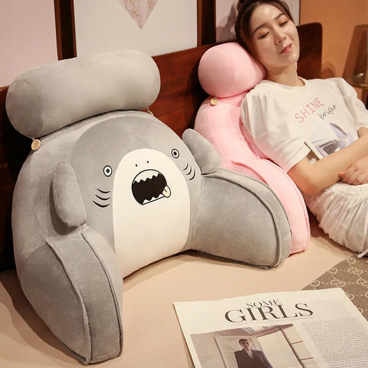 Funny 2 Sizes Kawaii Plush Animals Blue&Gray&Pink Shark Toys Cushion Stuffed Whale Bed Headrest Home Sofa Bed Chair Pillow