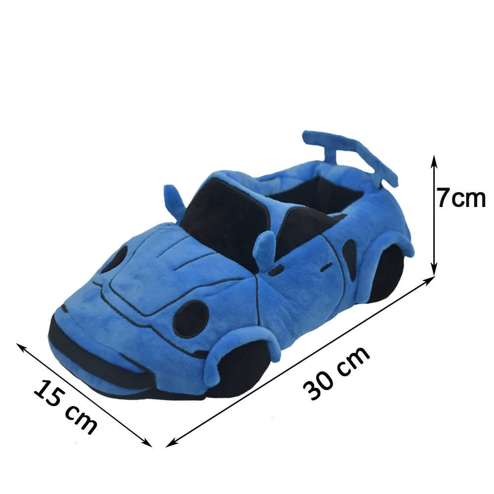 TreasuringU Car Shape Plush Shoes Vehicle Car Warm Soft Fluffly Slippers Women Men Winter House Slipper Christmas Gifts