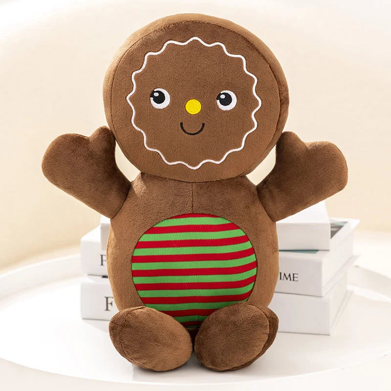 Cartoon Cute Christmas Gingerbread Man Plush Toys Stuffed Baby Appease Doll Biscuits Man Xmas Pillow Home Decor Children Gift