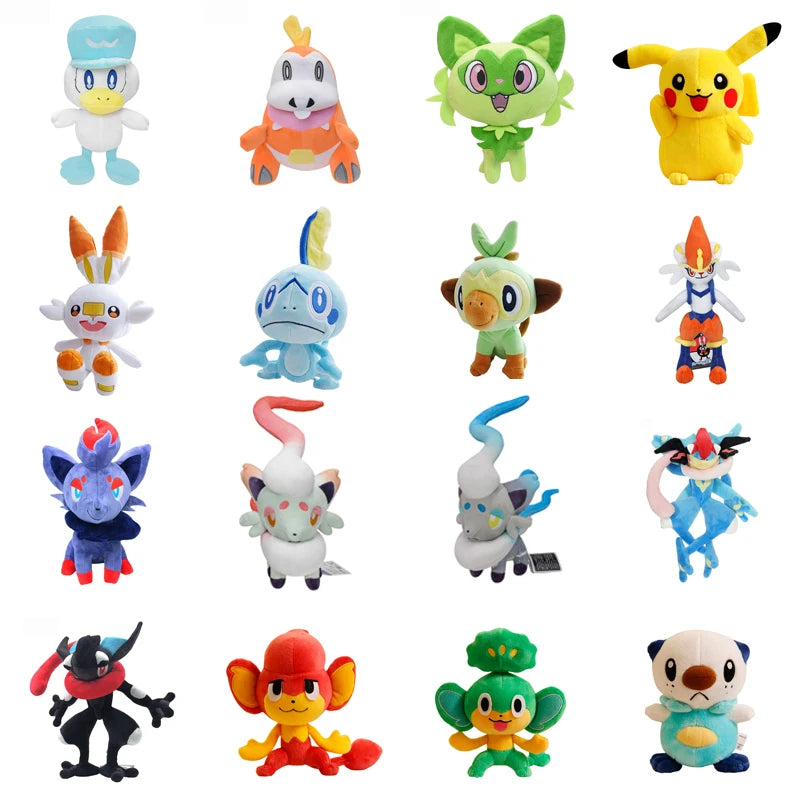 Pokemon Sword And Shield Plush Zorua Scorbunny Stuffed Doll Pansear Oshawott Cinderace Plushies Anime Kawaii Xmas Gift For Kids